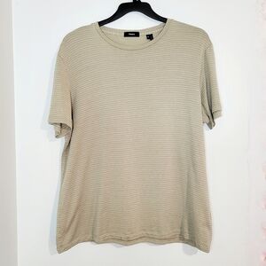 Theory Men's Clean Tee Union Jaquard Tan Knit Short Sleeve Shirt. Size XXL